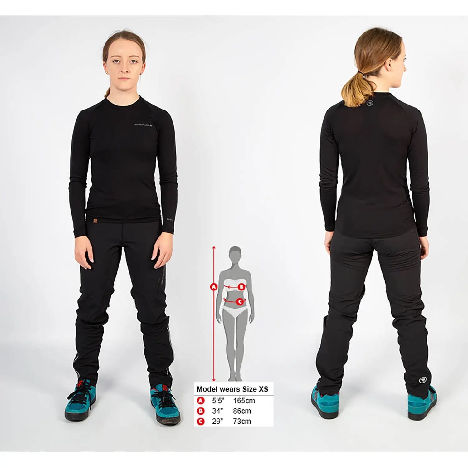 ENDURA WOMEN'S BAABAA BLEND L/S BASELAYER BLACK