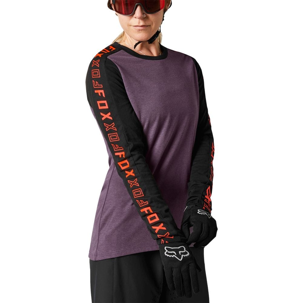 FOX WOMENS RANGER DRIRELEASE LONG SLEEVE JERSEY - BLACK/PURPLE