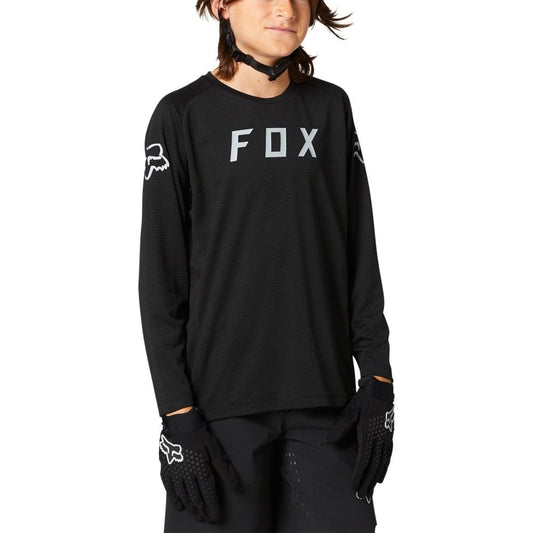 FOX YOUTH DEFEND LONG SLEEVE JERSEY - BLACK