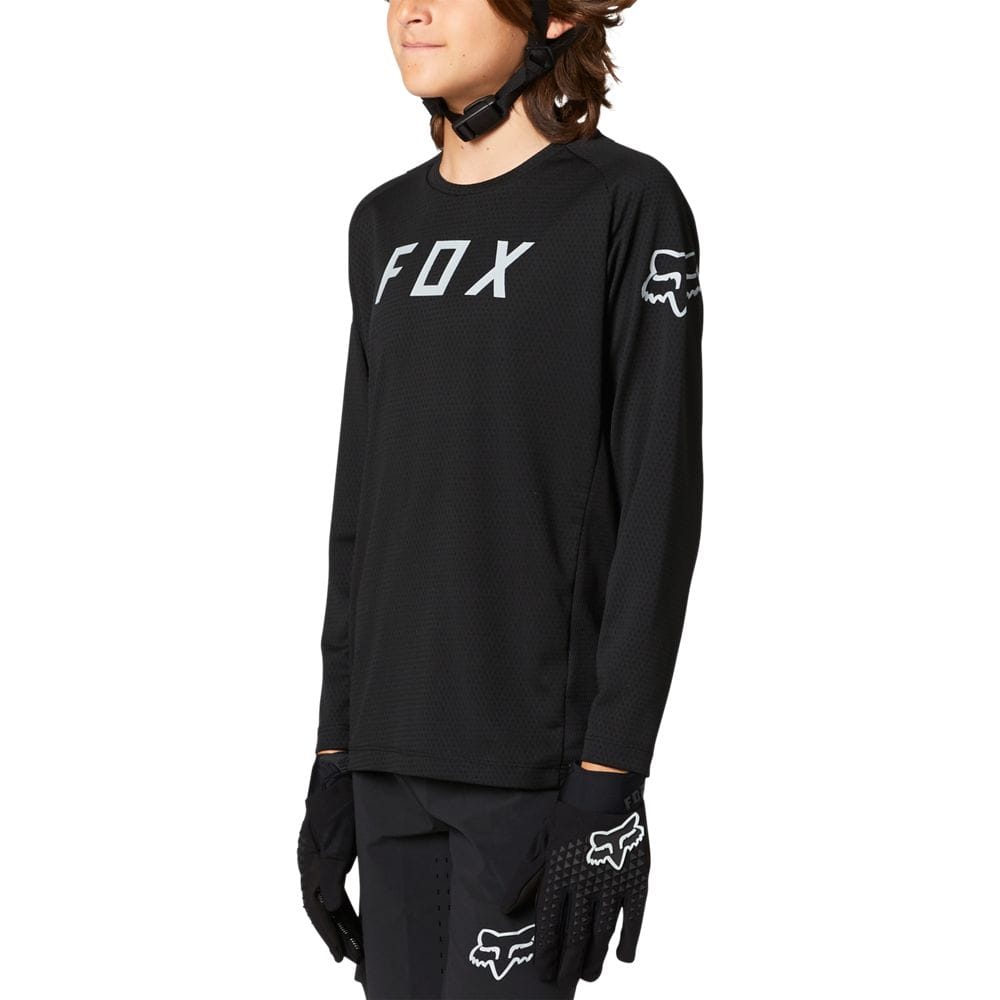 FOX YOUTH DEFEND LONG SLEEVE JERSEY - BLACK