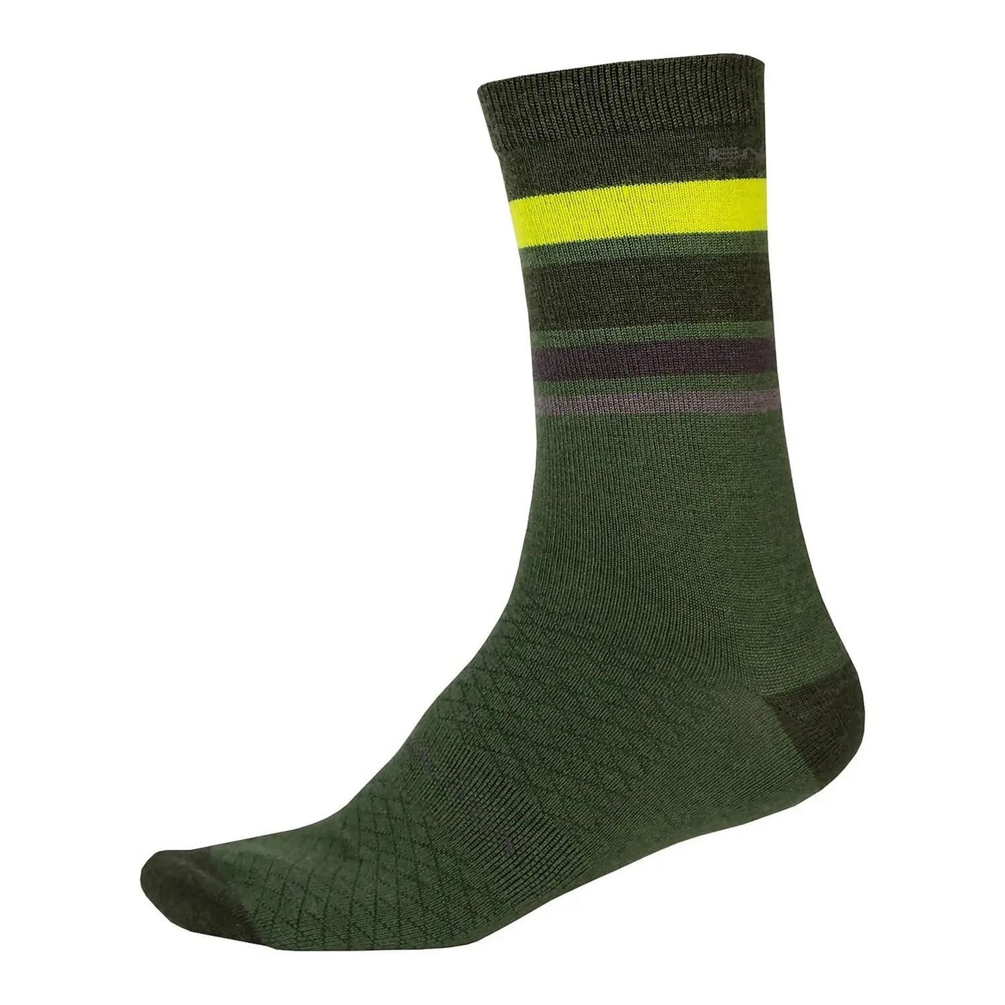 ENDURA BAABAA MERINO STRIPE SOCK - FOREST GREEN