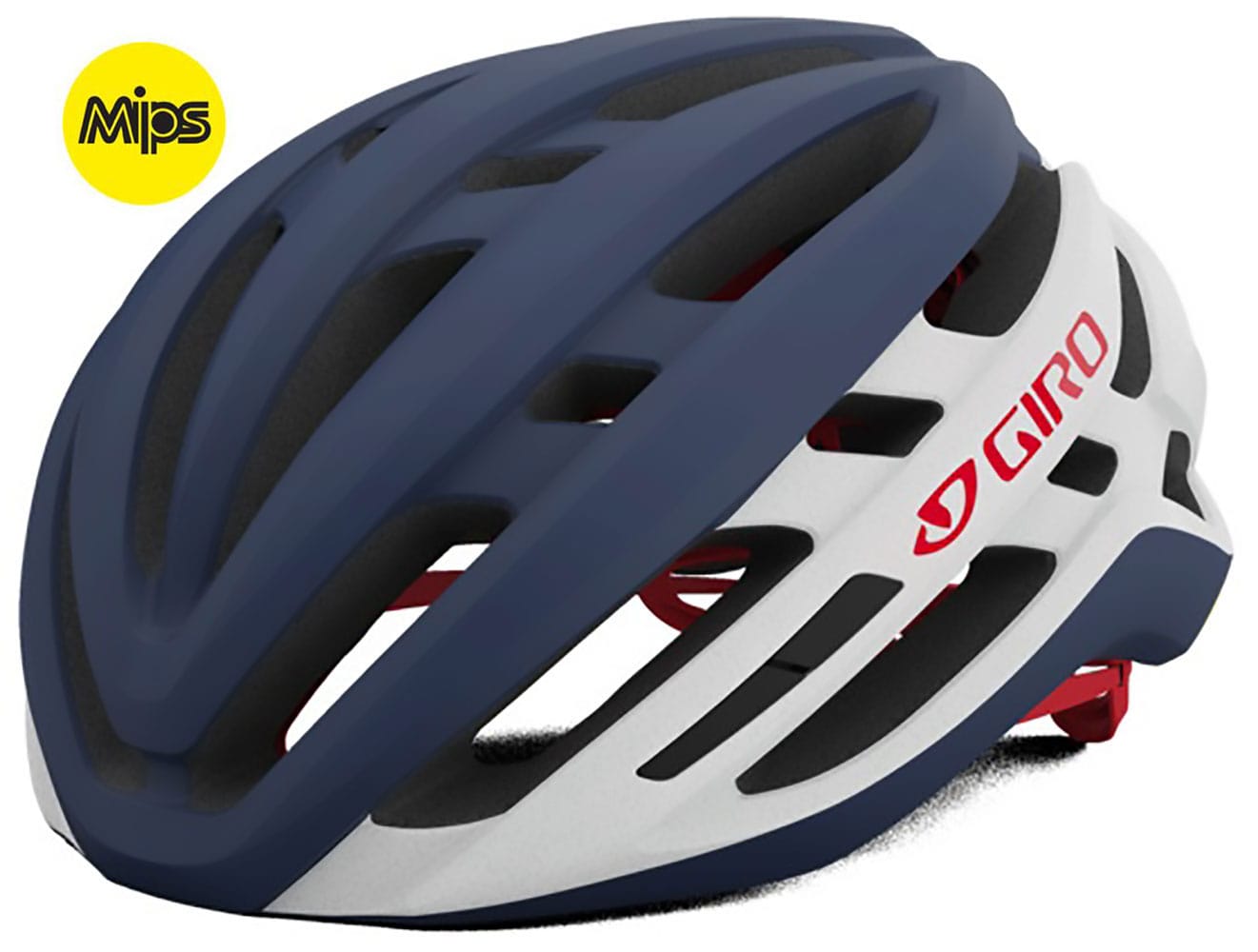 GIRO AGILIS ROAD HELMET - MATTE MIDNIGHT/WHITE/RED