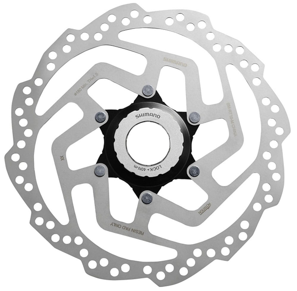 Sm-rt10 Tourney Tx Centre-lock Disc Rotor, For Resin Pad Only, Mm Shimano / Ty - 180 Mm / Silver / Black / Centre Lock