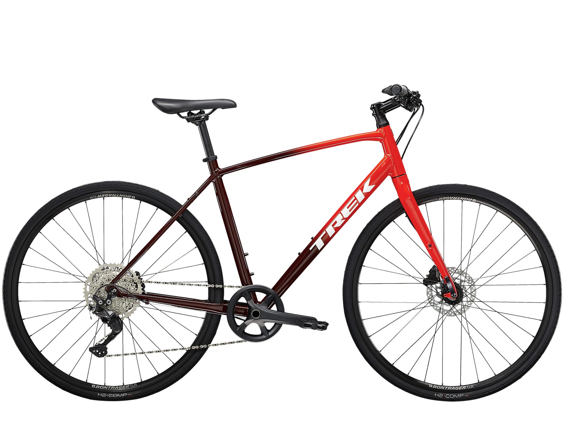 TREK FX 3 DISC HYBRID BIKE 2023 - VIPER RED TO COBRA BLOOD FADE