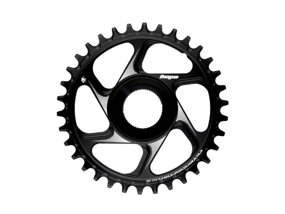 HOPE CHAINRING E-BIKE DIRECT MOUNT SPIDERLESS RETAINER CHAINRING FOR SHIMANO MOTOR - 34T