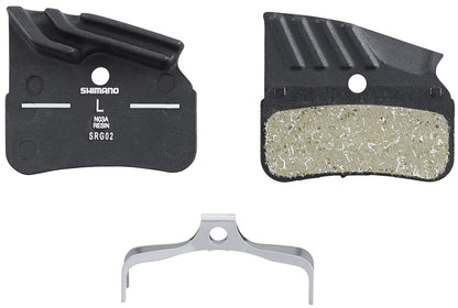 SHIMANO N03A DISC BRAKE PADS AND SPRING, ALLOY BACK WITH COOLING FINS, RESIN *