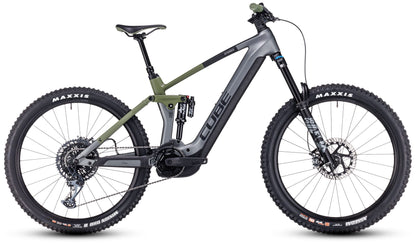 CUBE STEREO HYBRID 160 HPC TM 750 e-MTB BIKE 2023 - FLASHGREY'N'OLIVE  ** SCRATCHED**