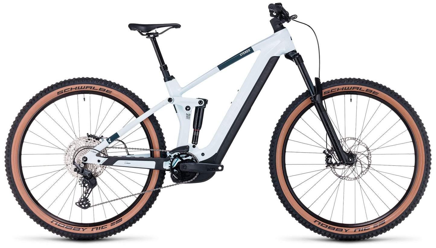 CUBE STEREO HYBRID 140 HPC PRO 750 E-MTB BIKE 2023 - FROST WHITE´N´GREY