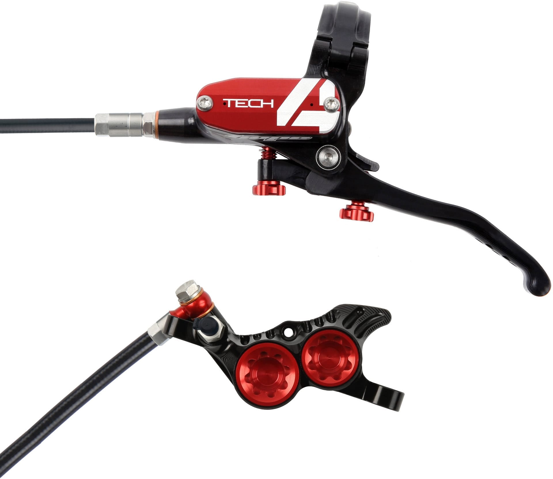 HOPE TECH 4 V4 DISC BRAKE RIGHT LEVER BLACK/RED