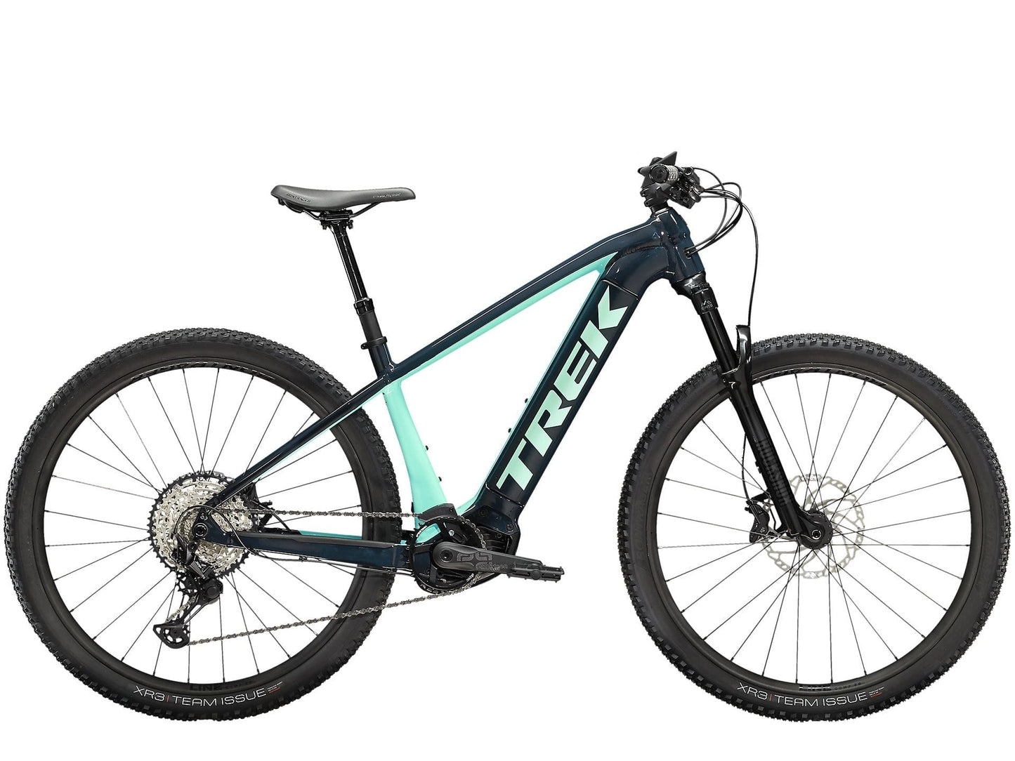 TREK POWERFLY 7 GEN 3 HARDTAIL E-MTB BIKE 2023 - NAUTICAL NAVY/MIAMI GREEN