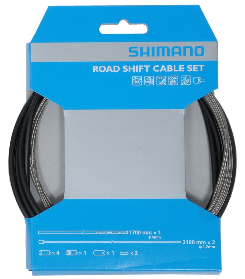 SHIMANO ROAD GEAR CABLE SET, STAINLESS STEEL INNER WIRE