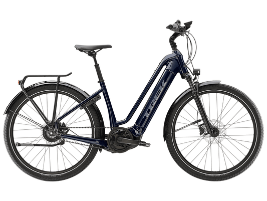 TREK ALLANT+ 9 LOWSTEP ELECTRIC HYBRID BIKE 2025 DEEP DARK BLUE