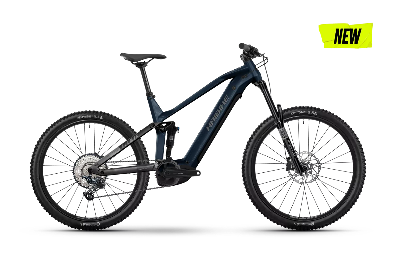 HAIBIKE ALLMTN 6 FULL SUSPENSION eMTB BIKE 2025 GLOSSY OCEAN BLACK/GREY