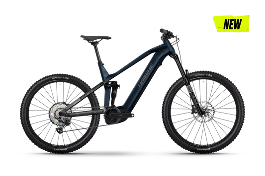 HAIBIKE ALLMTN 6 FULL SUSPENSION eMTB BIKE 2025 GLOSSY OCEAN BLACK/GREY