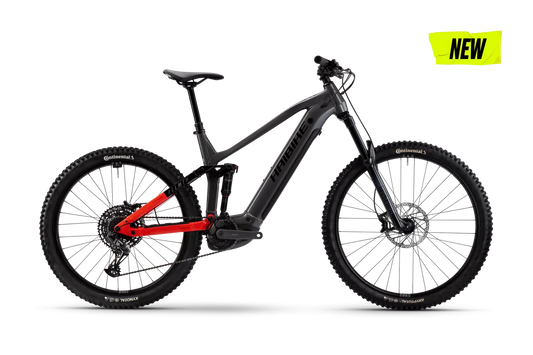 HAIBIKE ALLMTN 4 FULL SUSPENSION eMTB BIKE 2025 GLOSSY SILVER/RED/BLACK