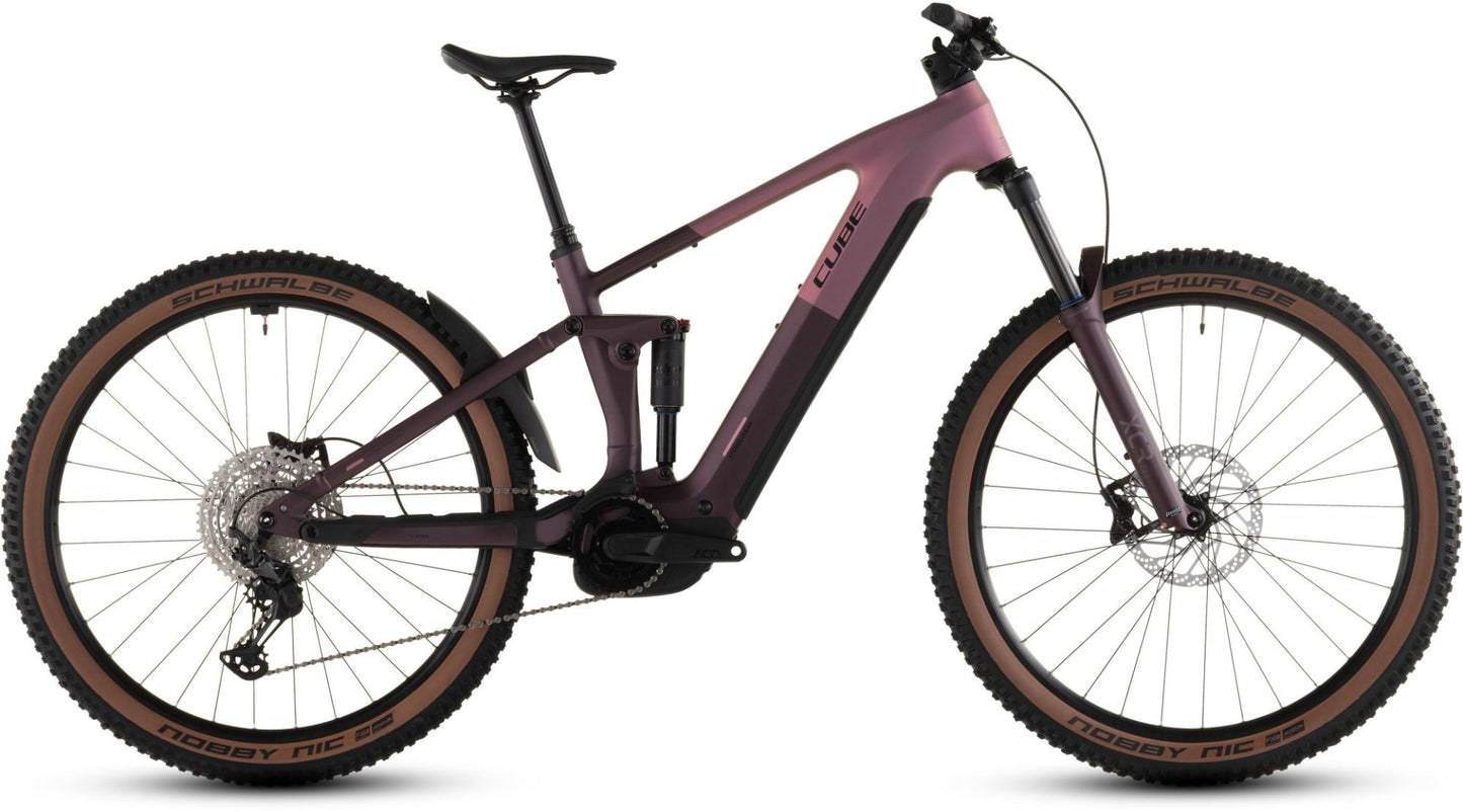 CUBE STEREO HYBRID ONE44 PRO 800 eMTB BIKE 2026 SHIFTBLUSH' N 'RAISIN