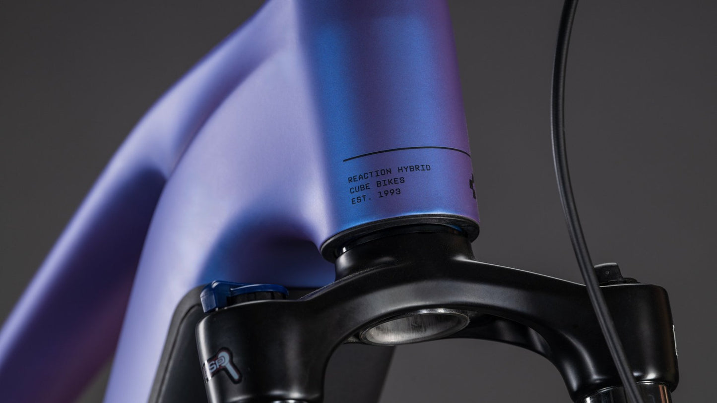CUBE REACTION HYBRID ONE 800 eMTB BIKE 2026 BLUEIRIS' N 'REFLECT