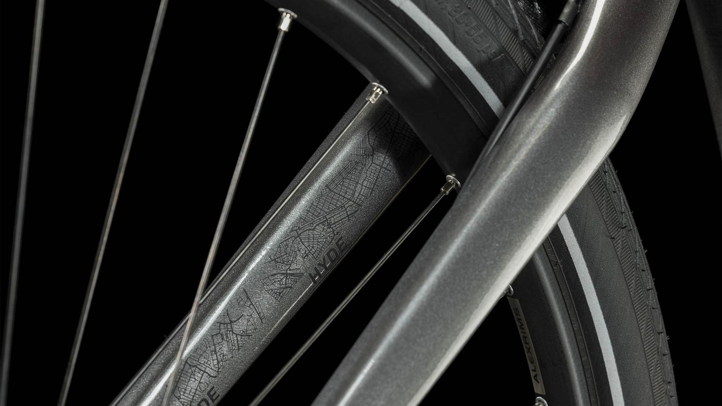 CUBE HYDE CITY BIKE 2023 GRAPHITE 'N' BLACK