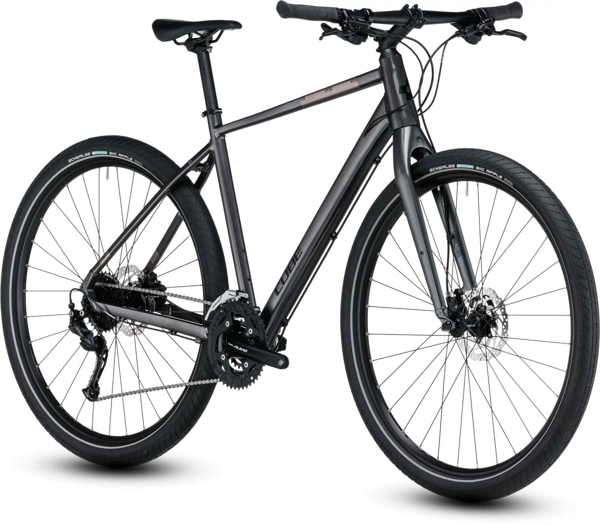 CUBE HYDE CITY BIKE 2023 GRAPHITE 'N' BLACK