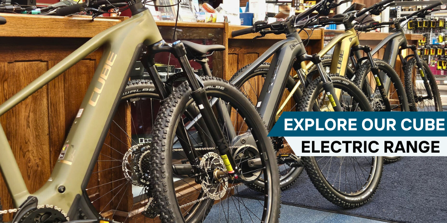 BUY CUBE ELECTRIC MOUNTAIN, GRAVEL, ROAD & COMMUTER HYBRID BIKES IN UK