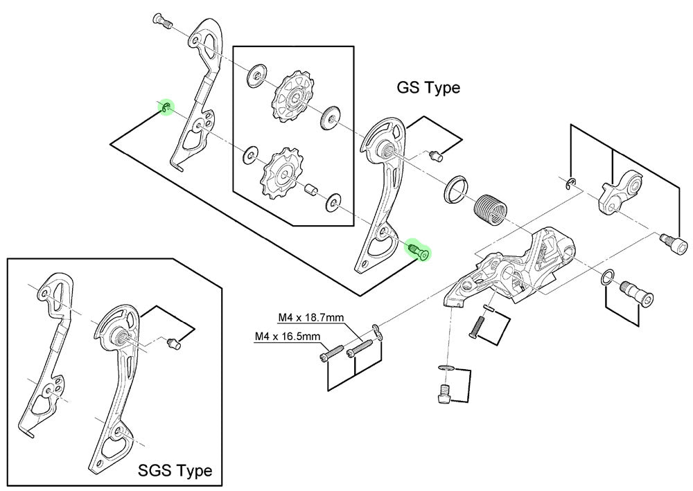 SHIMANO GUIDE PULLEY BOLT FOR RD-M980/M985