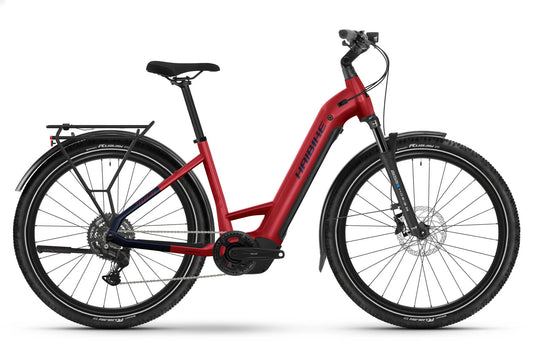 HAIBIKE TREKKING 7 LOW HARDTAIL eMTB BIKE 2025 GLOSS FRUITY RED/BLUE