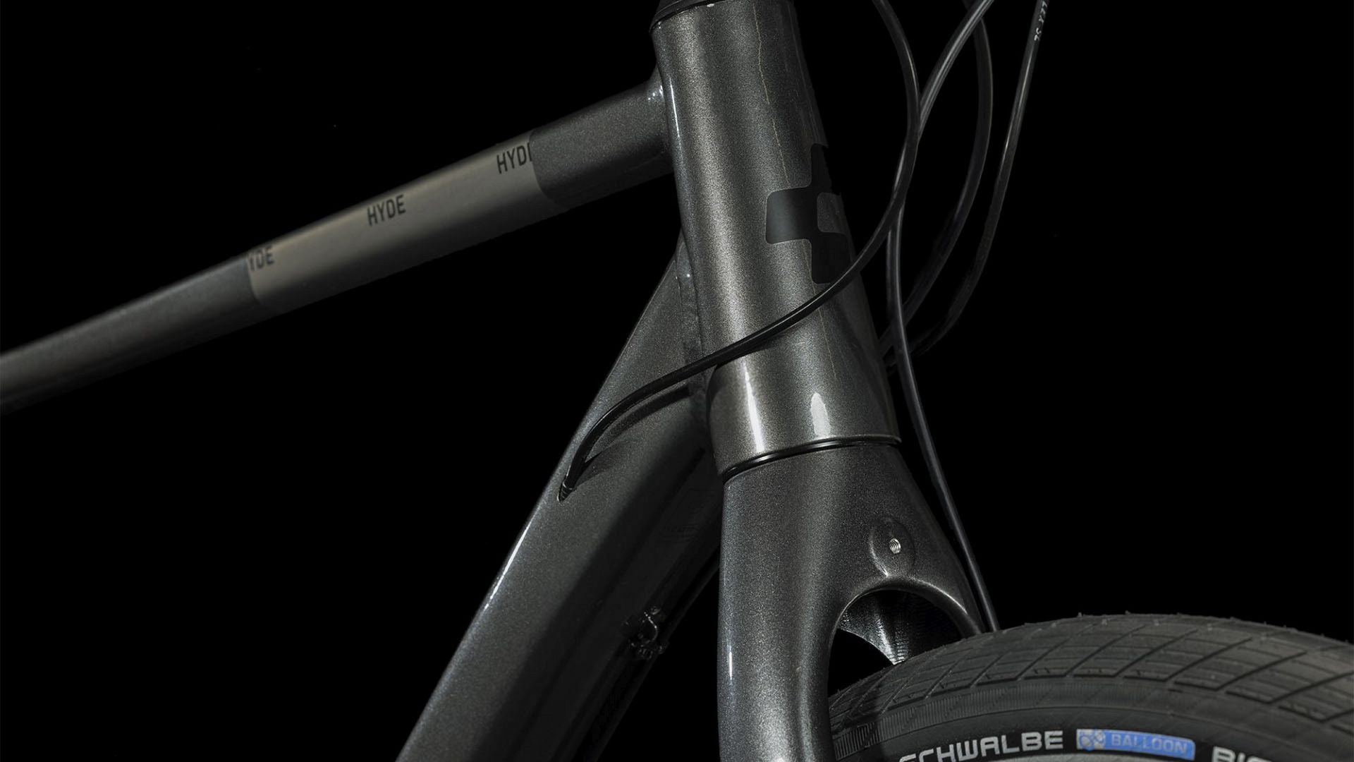 CUBE HYDE CITY BIKE 2023 GRAPHITE 'N' BLACK