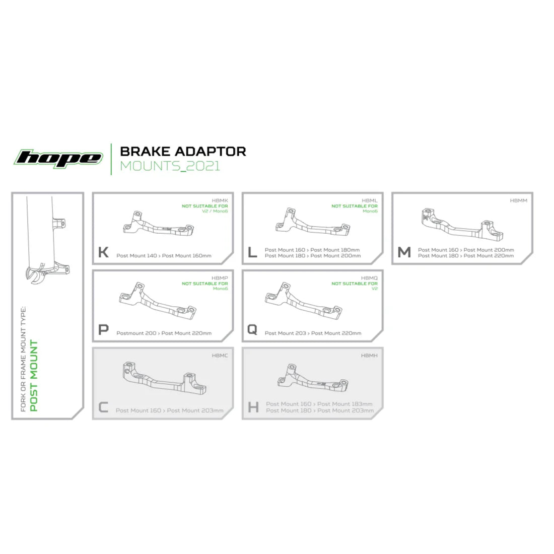 HOPE DISC BRAKE MOUNT ADAPTER SILVER