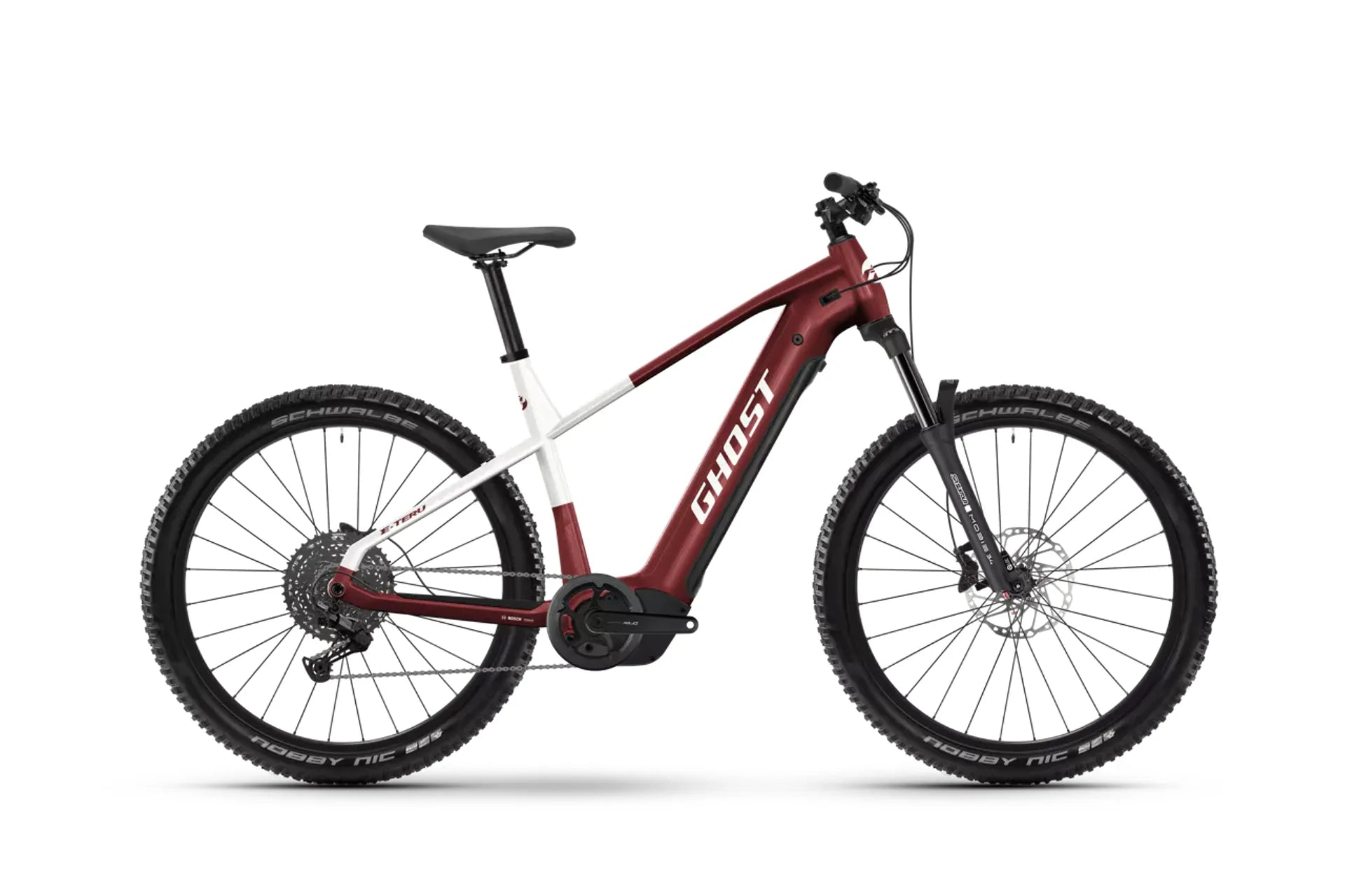 GHOST E-TERU ADVANCED HARDTAIL eMTB BIKE 2026 CARBON RED/CHILLI WHITE