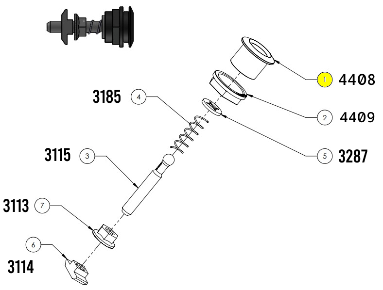 CUBE BATTERY COVER PUSH BUTTON 22mm