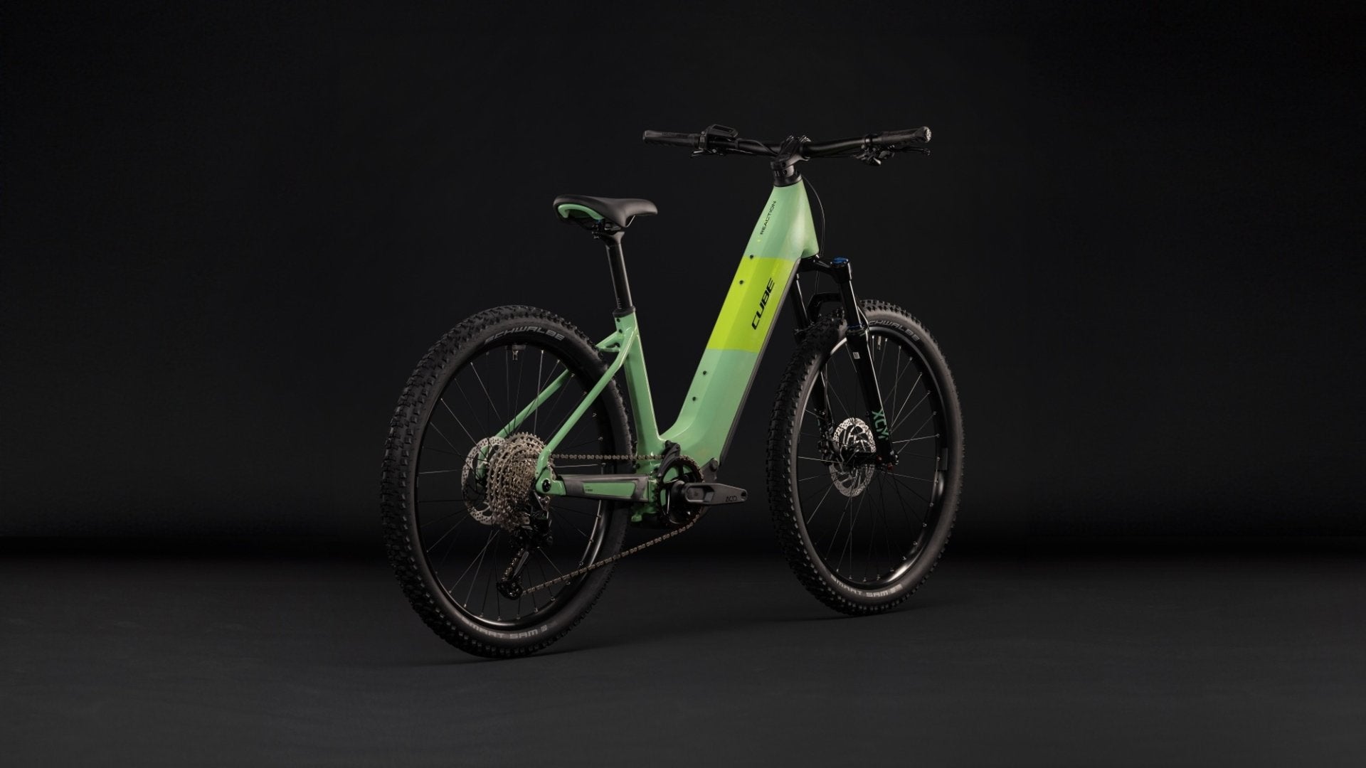 CUBE REACTION HYBRID ONE 720 HARDTAIL eMTB BIKE 2027 CACTUS 'N' BLACK (EASY ENTRY)