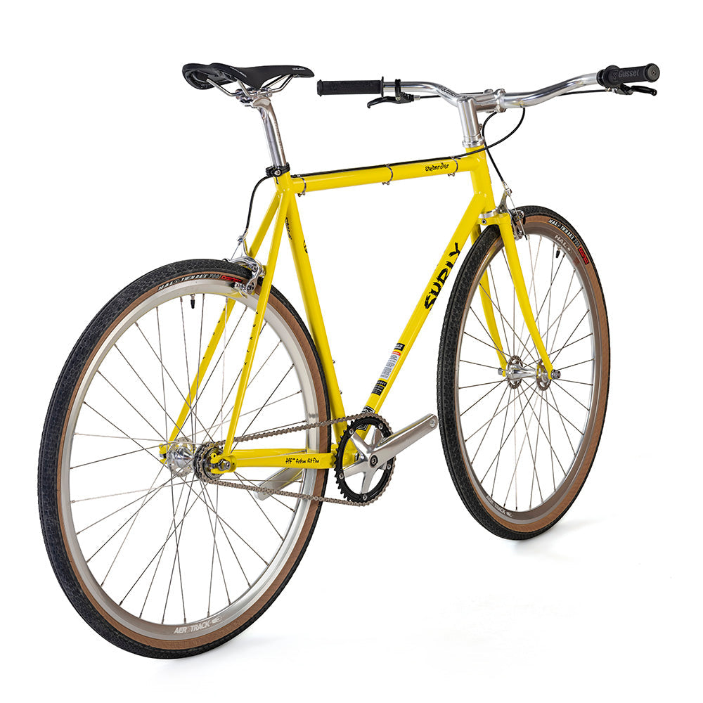 SURLY STEAMROLLER SINGLE SPEED COMMUTER BIKE DRINK MORE WATER YELLOW