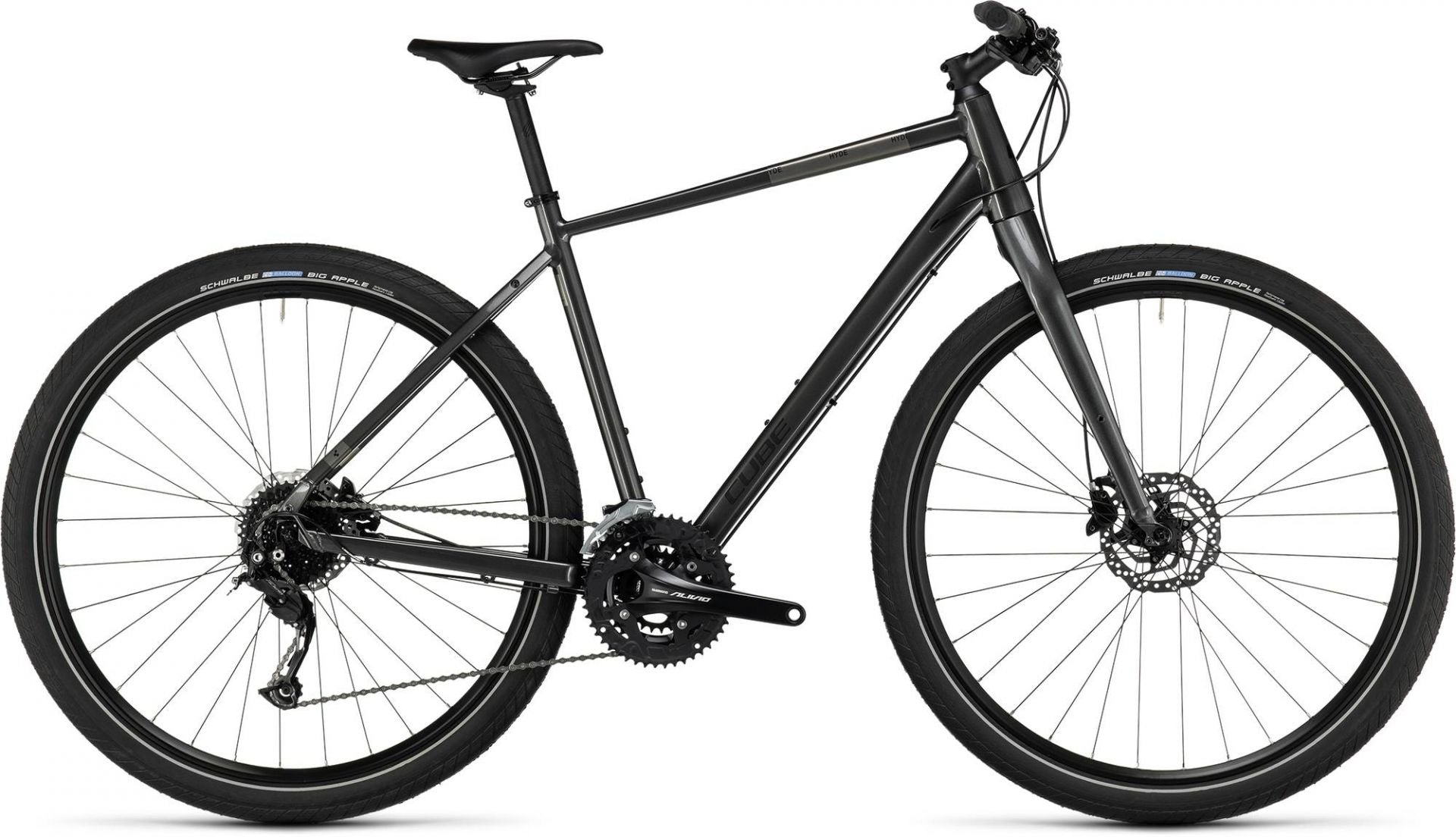 CUBE HYDE CITY BIKE 2023 GRAPHITE 'N' BLACK