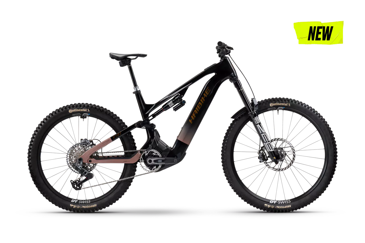 HAIBIKE HYBE 11 CF FULL SUSPENSION eMTB BIKE 2025 GLOSS CARBON/COPPER/GOLD