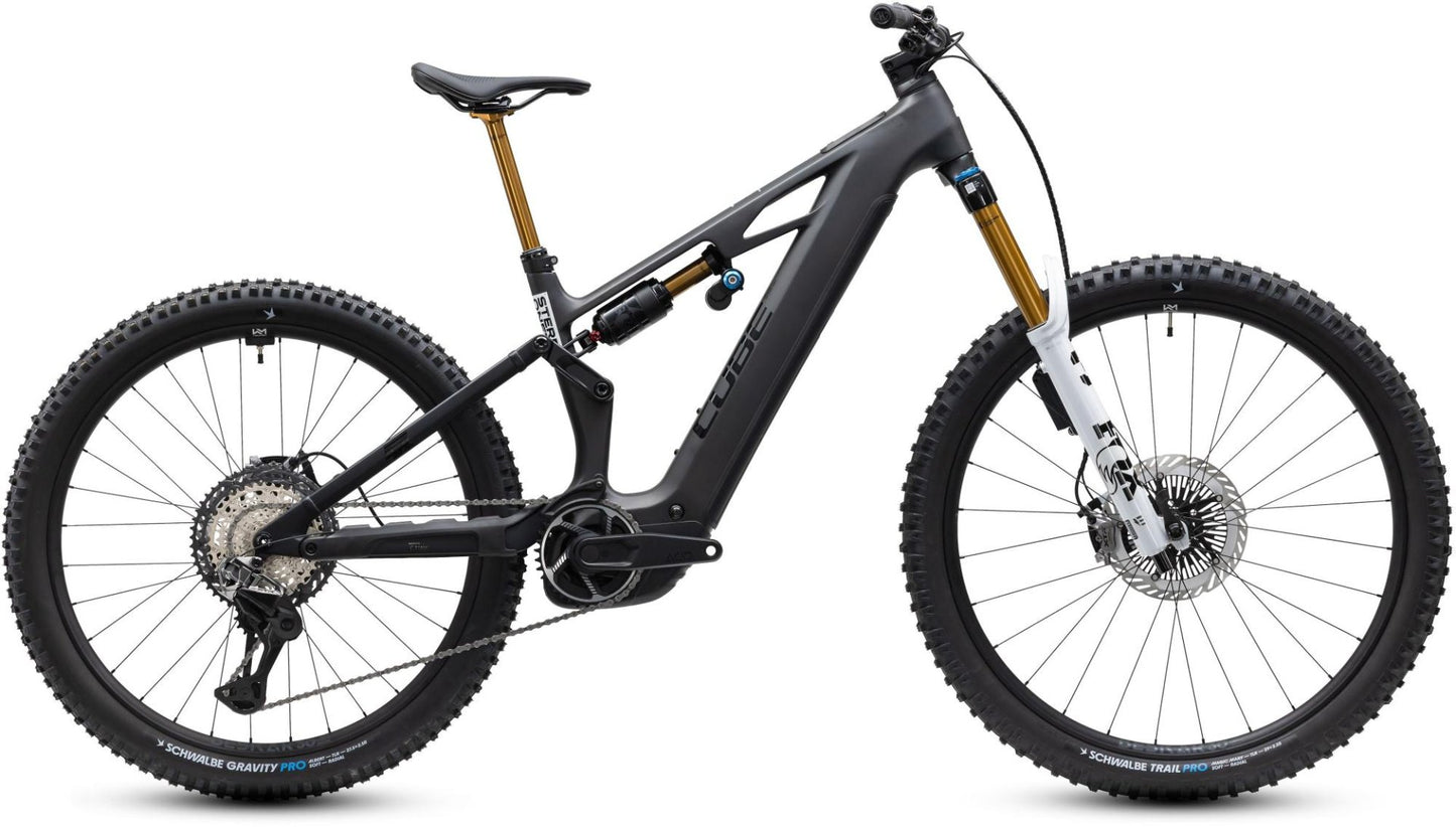 CUBE STEREO HYBRID ONE77 HPC AT 800 eMTB BIKE 2027 CARBON 'N' WHITE