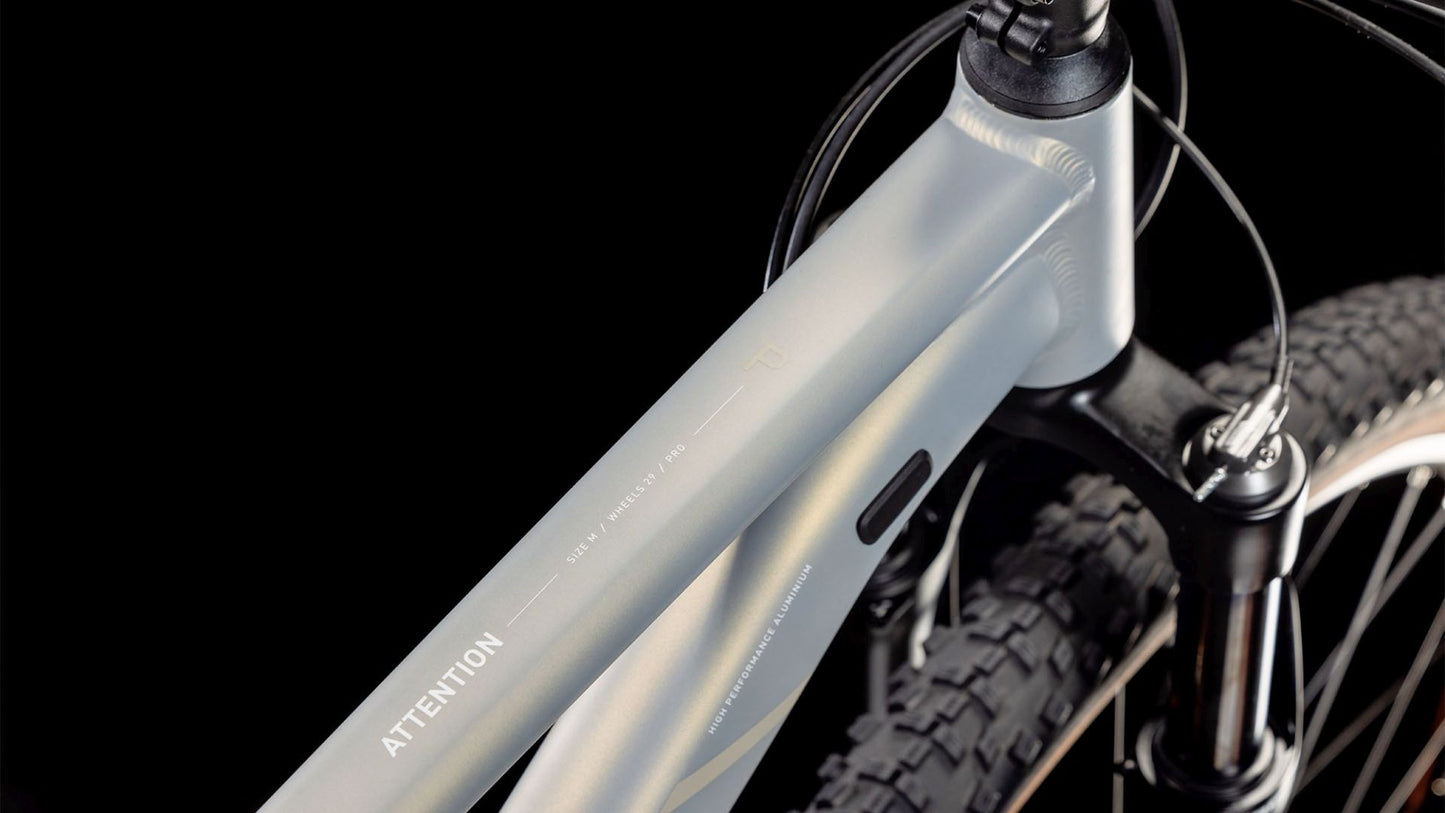 CUBE ATTENTION PRO HARDTAIL MTB BIKE 2025 SWITCHGREY' N 'WHITE