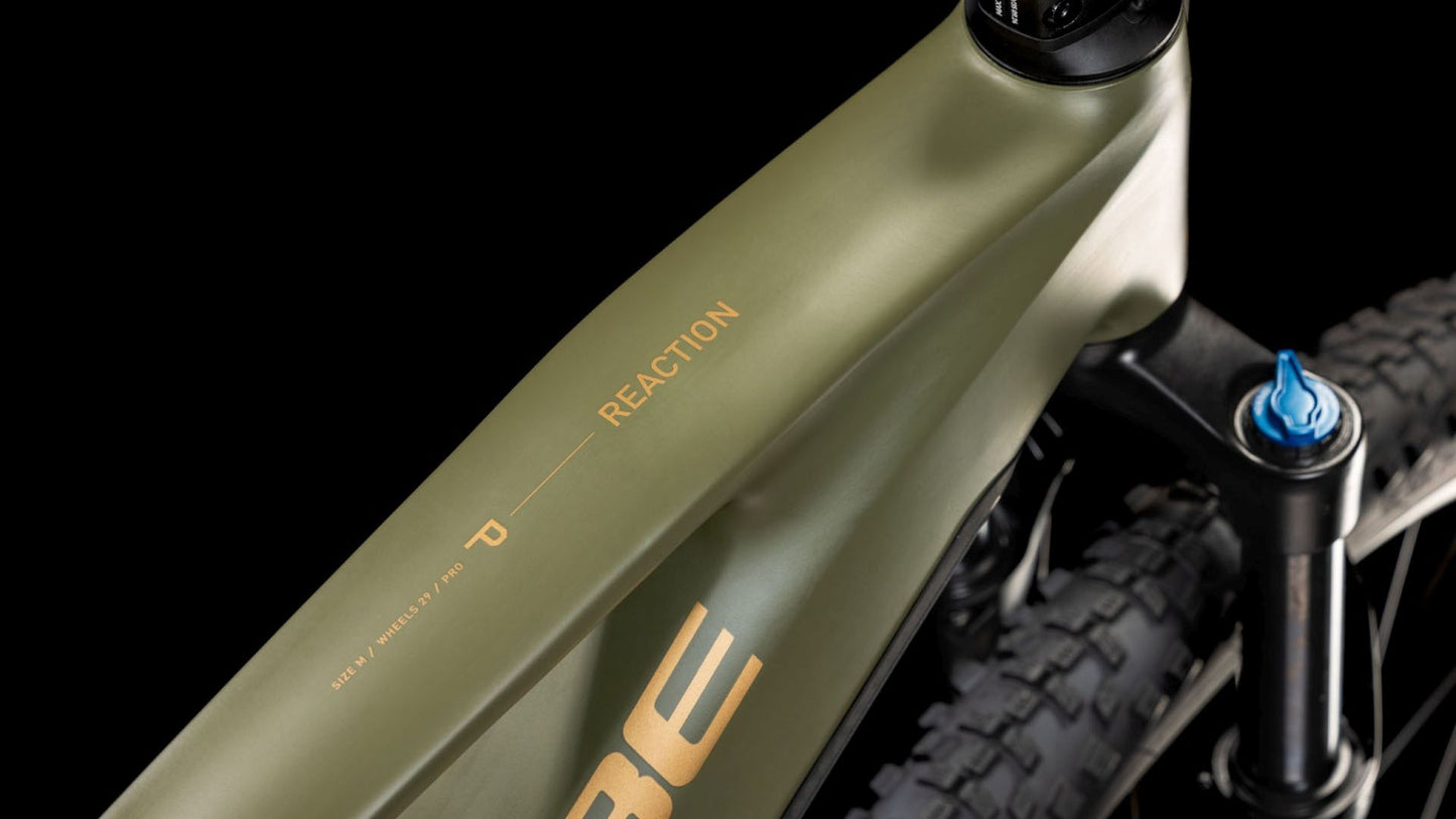 CUBE REACTION HYBRID PRO 800 eMTB BIKE 2025 DUSTYOLIVE' N 'GOLD