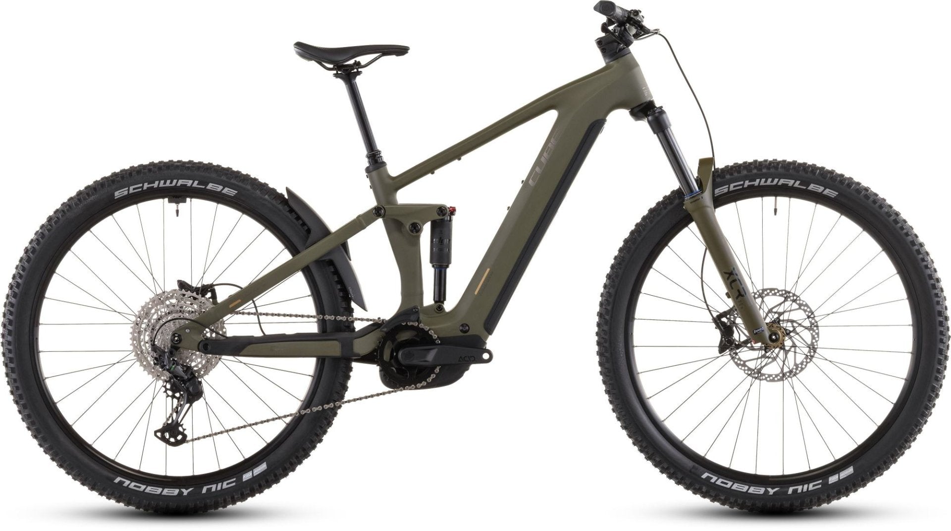 CUBE STEREO HYBRID ONE44 PRO 800 eMTB BIKE 2026 DUSTYOLIVE' N 'GOLD