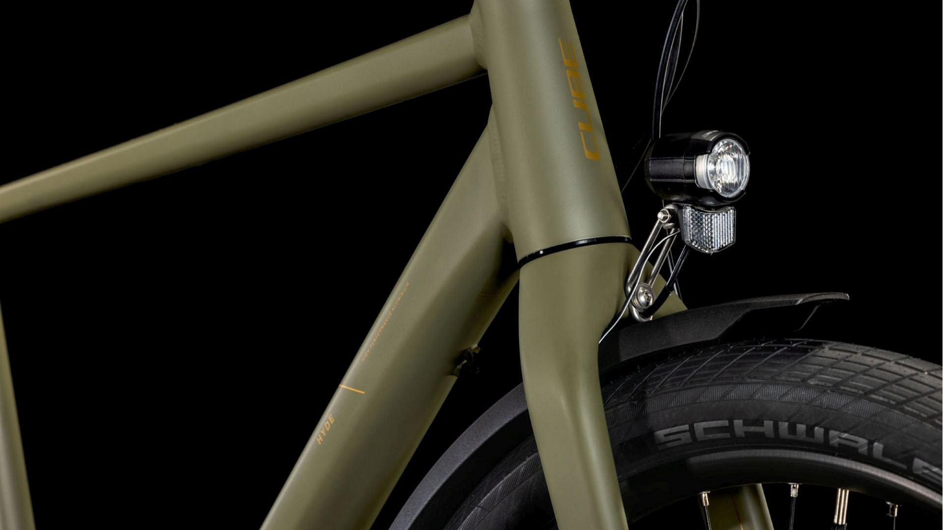 CUBE HYDE PRO FE CITY BIKE 2025 DUSTYOLIVE' N 'GOLD