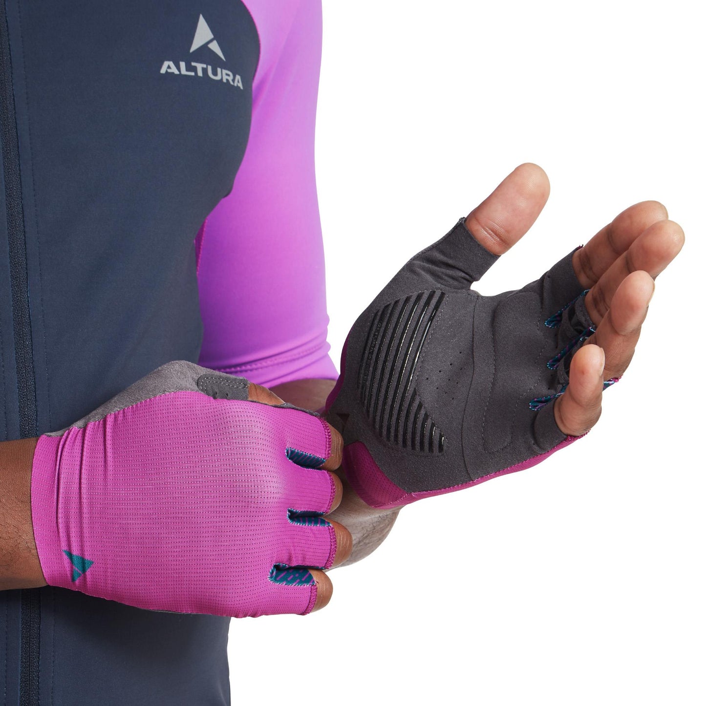 ALTURA PROGEL UNISEX CYCLING MITTS FUCHSIA PINK