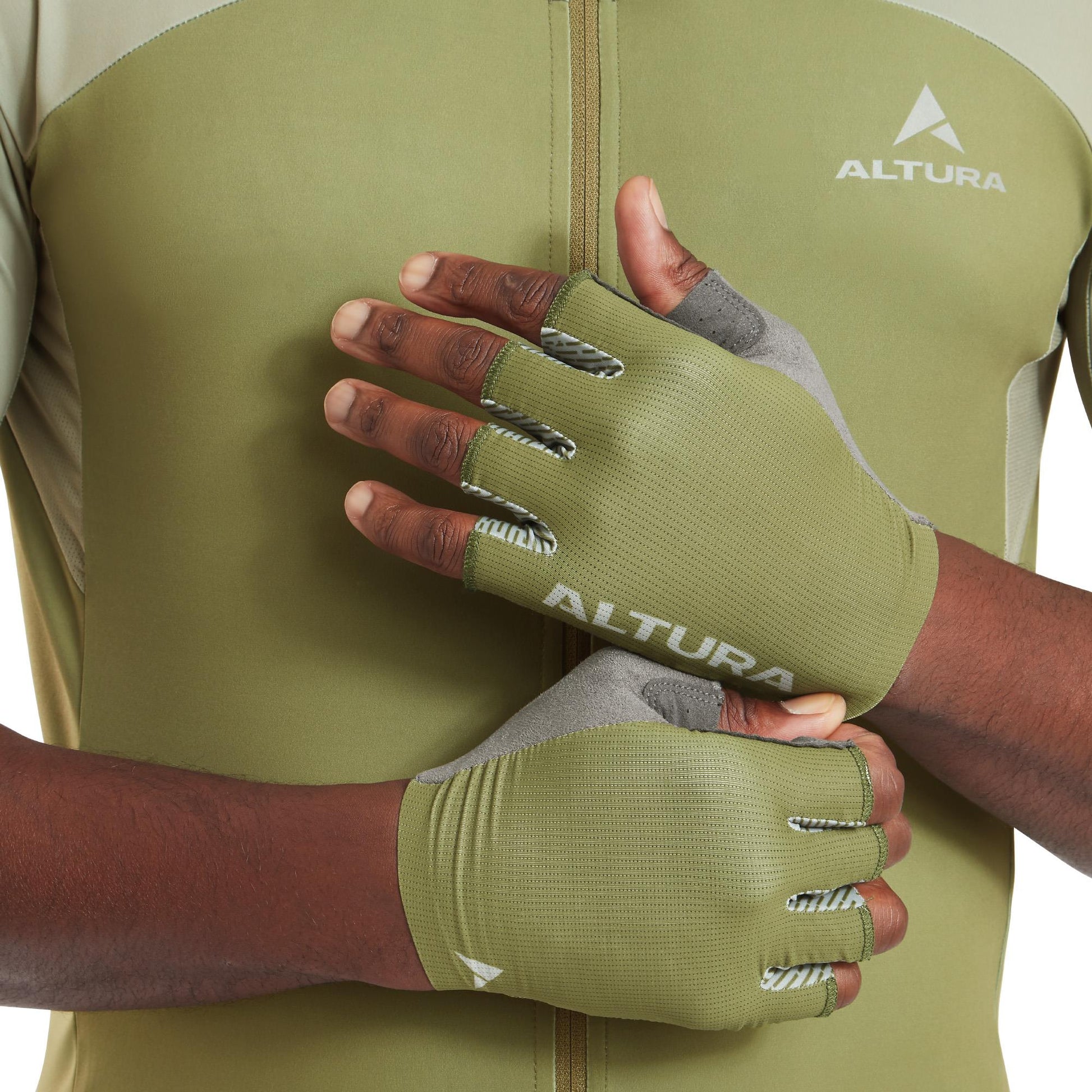 ALTURA PROGEL UNISEX CYCLING MITTS OLIVE