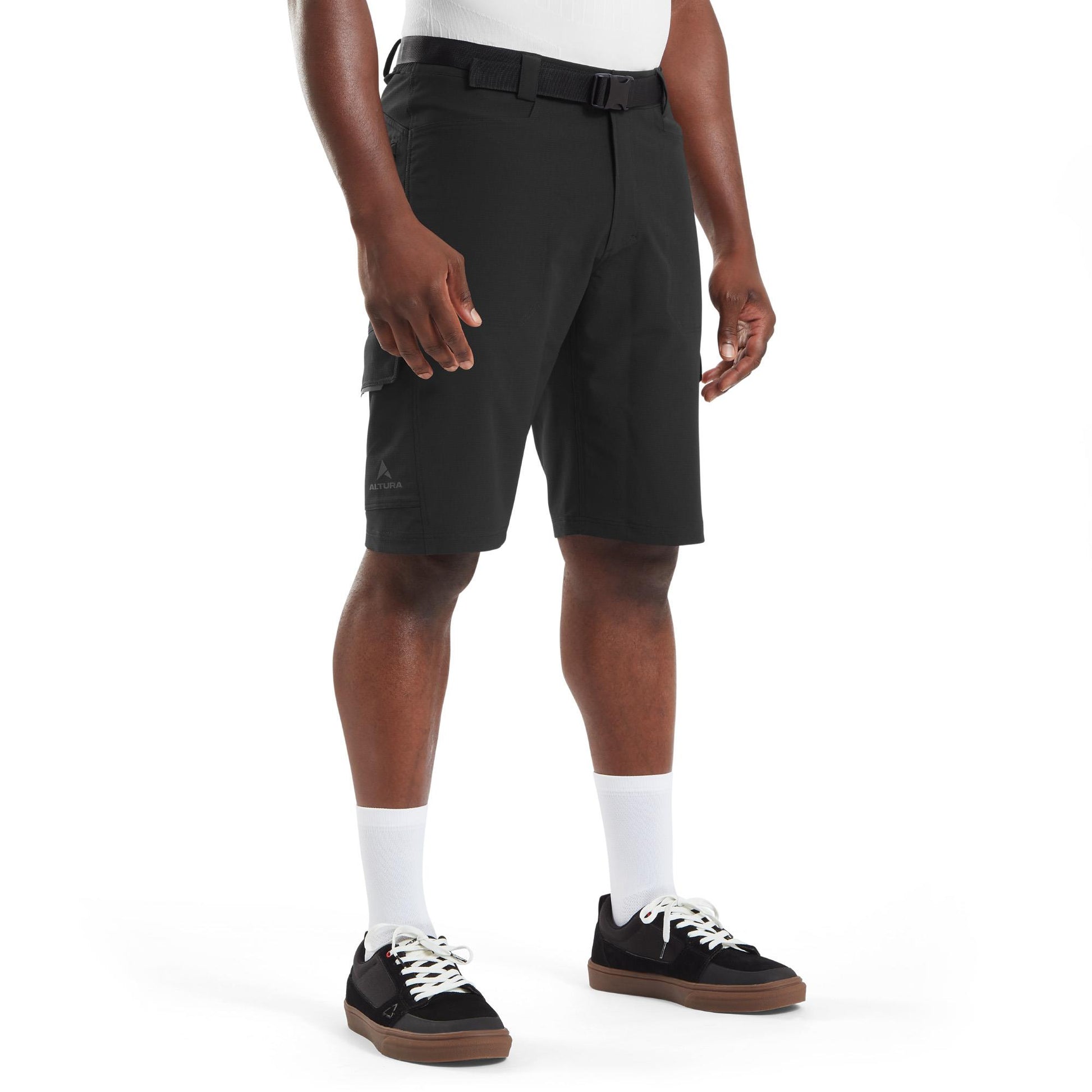ALTURA ESKER CARGO BAGGY SHORTS + LINER BLACK