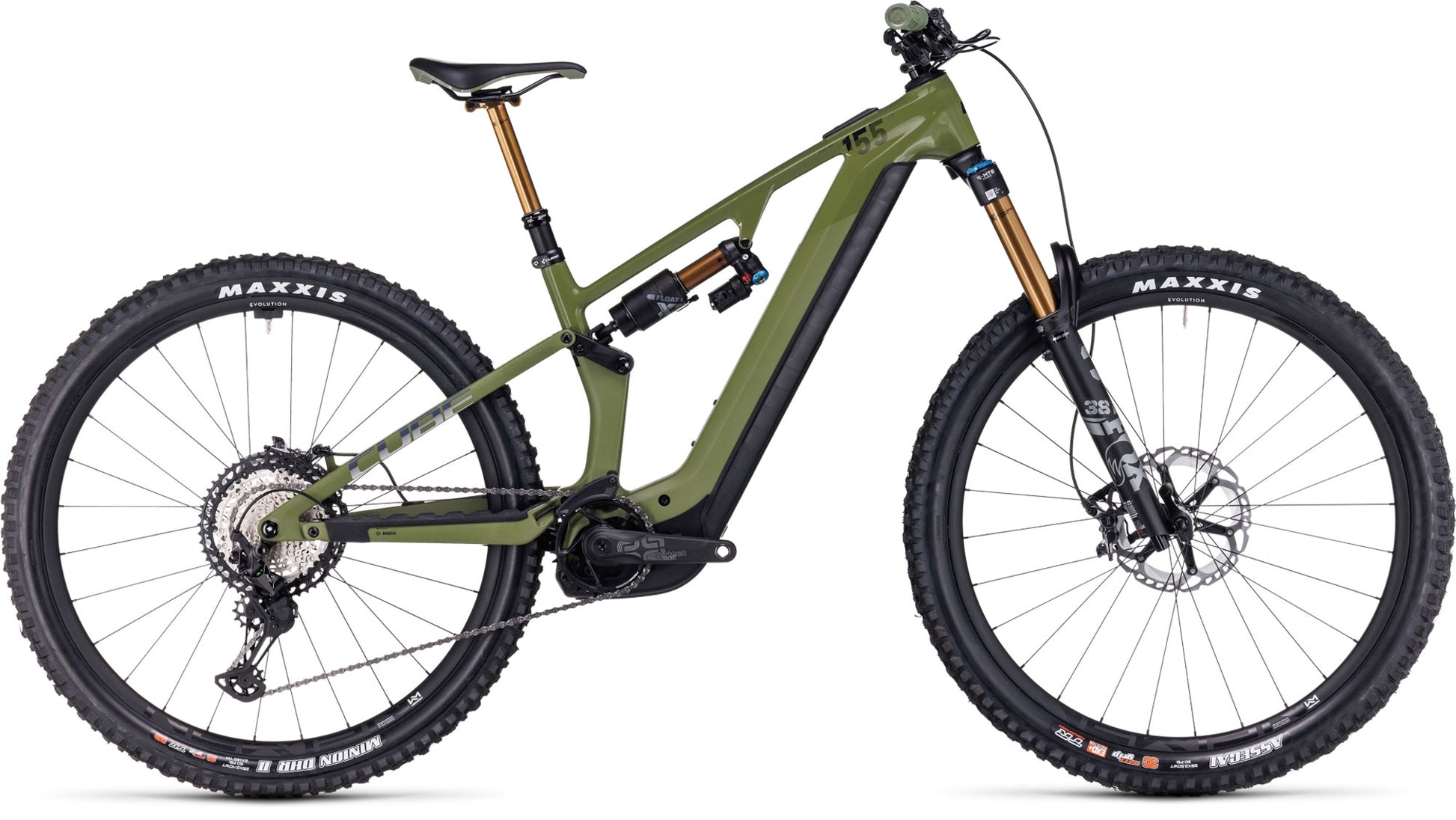 CUBE STEREO HYBRID ONE55 C:68X TM 750 29 e-MTB BIKE 2024 OLIVE 'N' CHROME