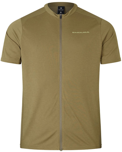 ENDURA MEN'S LOOP S/S ZIPPED JERSEY TWEED GREEN
