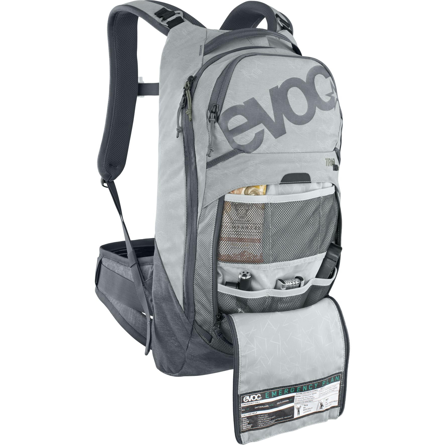 EVOC TRAIL PRO PROTECTOR BACKPACK 10L STONE/CARBON GREY