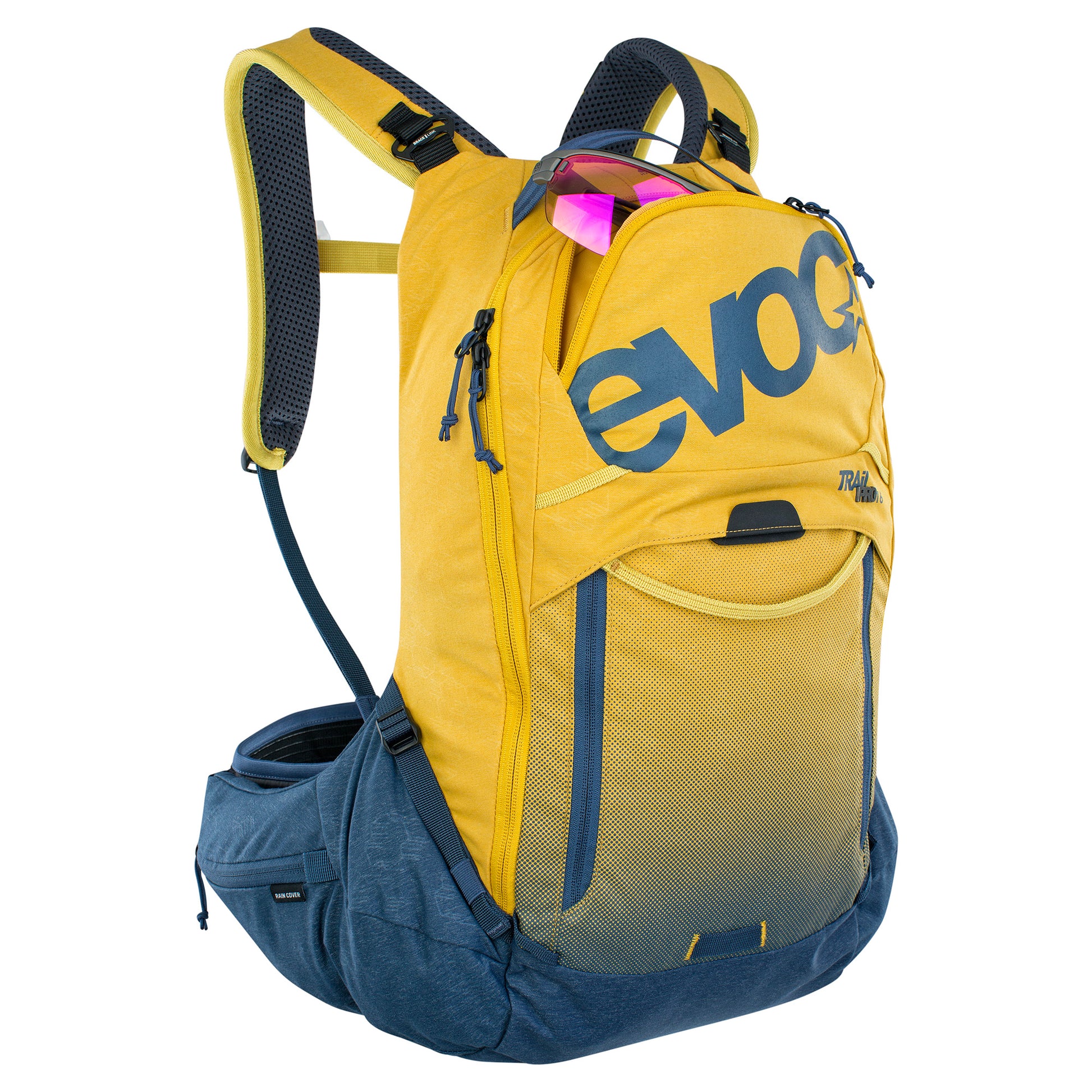 EVOC TRAIL PRO 16L PROTECTOR BACKPACK CURRY/DENIM
