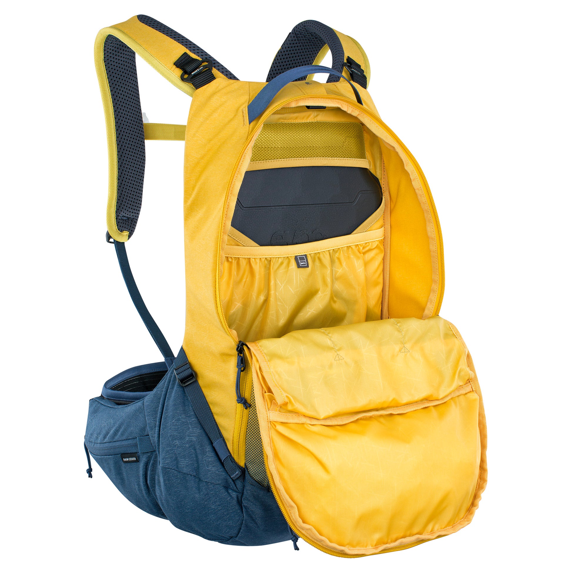 EVOC TRAIL PRO 16L PROTECTOR BACKPACK CURRY/DENIM