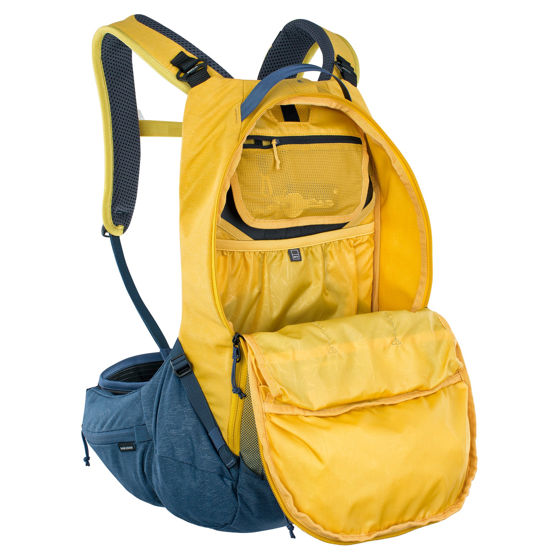 EVOC TRAIL PRO 16L PROTECTOR BACKPACK CURRY/DENIM