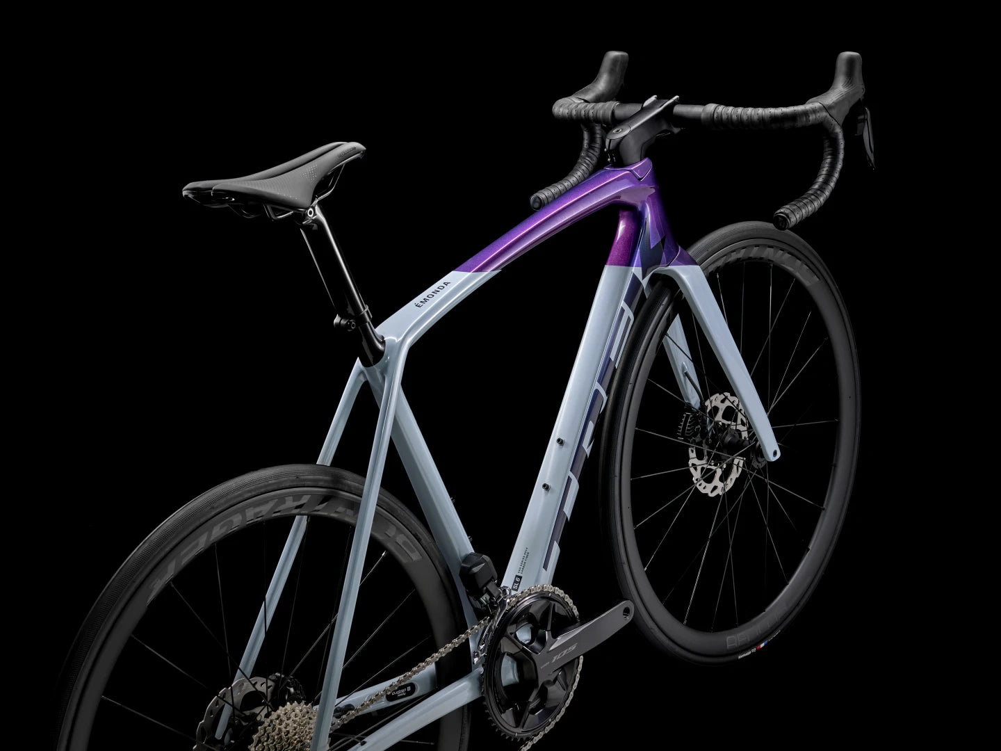 TREK EMONDA SL 6 ROAD BIKE 2024 PLASMA PEARL GREY PURPLE FLIP