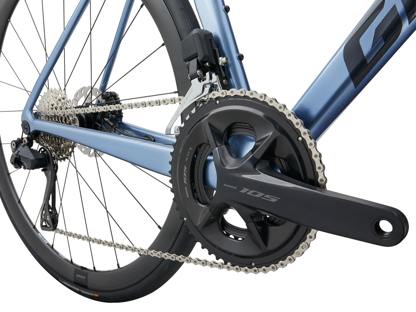 GIANT TCR ADVANCED 0 Di2 ROAD BIKE 2025 GLOSS FROST SILVER/COLD IRON